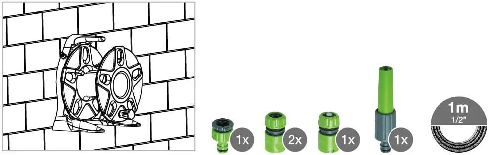 Daye DY62215B Hortum Seti Duvar Monteli Tambur  15mt 1/2" thumbnail 2