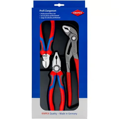 Knipex 002009V01 Kombine Pense+Yan Keski+Ayarlı Fort Pense Set thumbnail 2