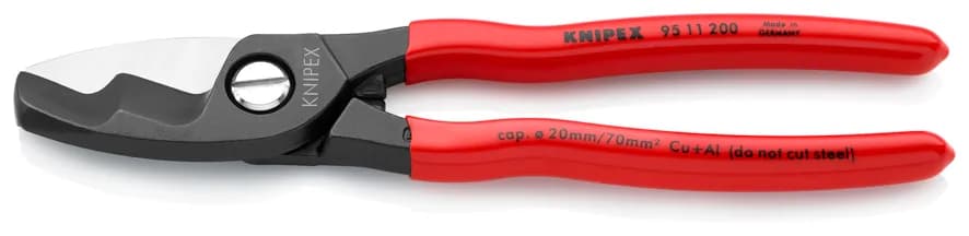 Knipex 9511200 Çift Bıçaklı Kablo Makası 200 mm